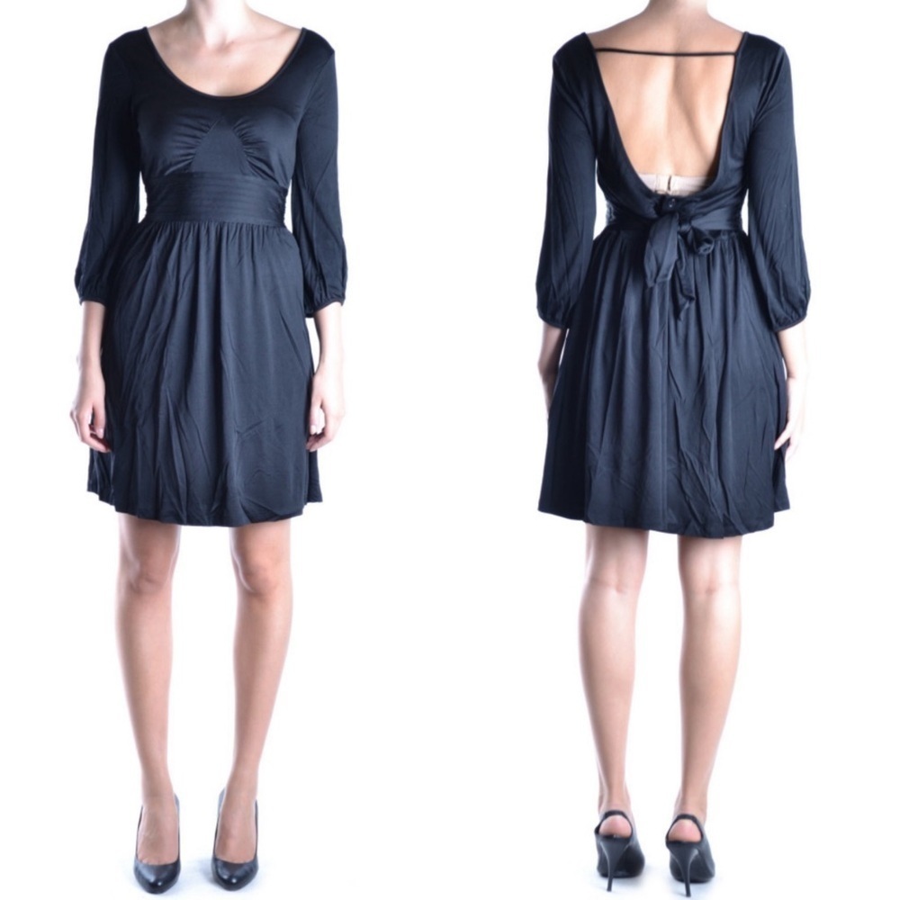 See by Chloe Black Silk Low Back Mini Dress size US 2